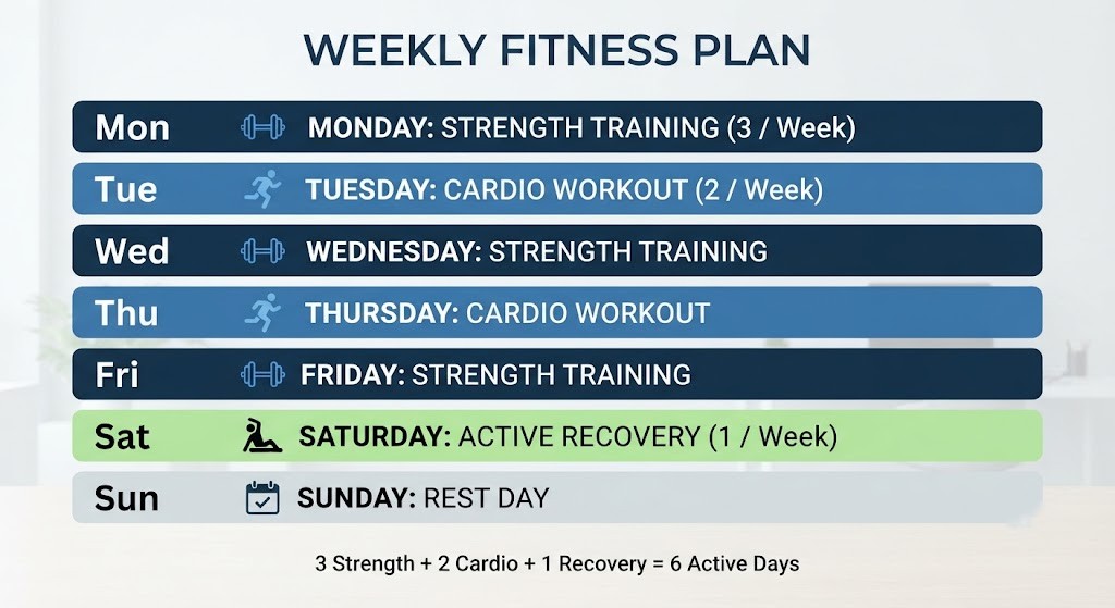 Understand the 3-2-1 workout routine weekly structure