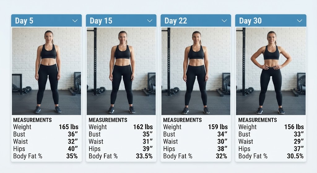 Track 30-day muscle-building progress with a fitness dashboard
