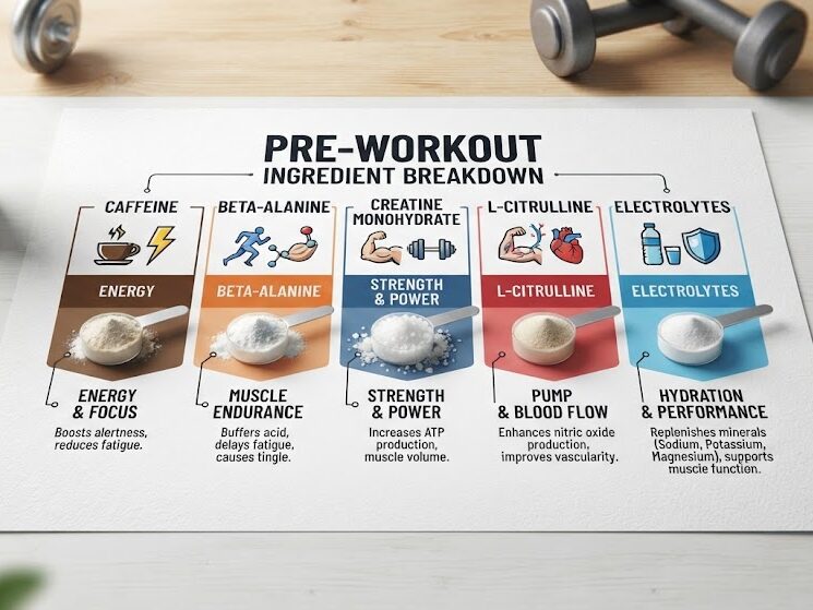 Understand caffeine pre workout ingredients and their functions