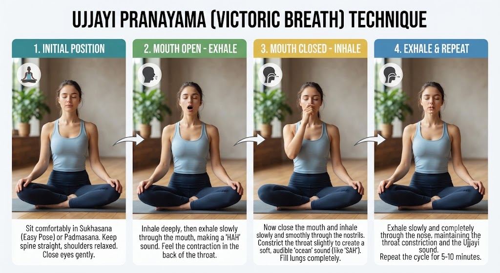 Learn Ujjayi breathing in Ashtanga Yoga