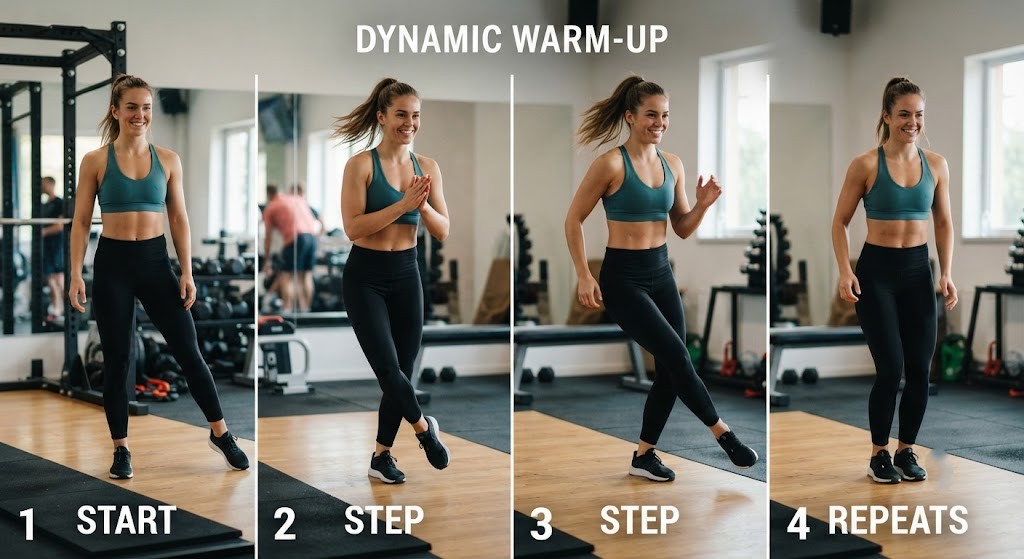 Warm-up routine before a full body isometric workout