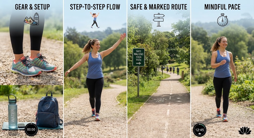 Prepare walking yoga equipment for beginners