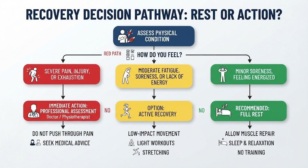 Choose overtraining recovery workout or professional assessment