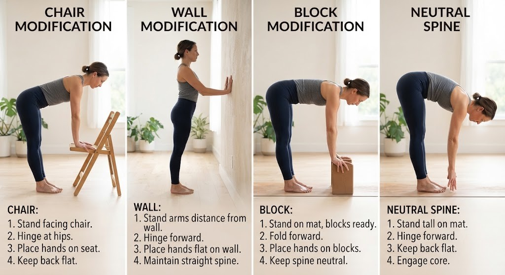 Modify yoga poses for osteoporosis with supportive props