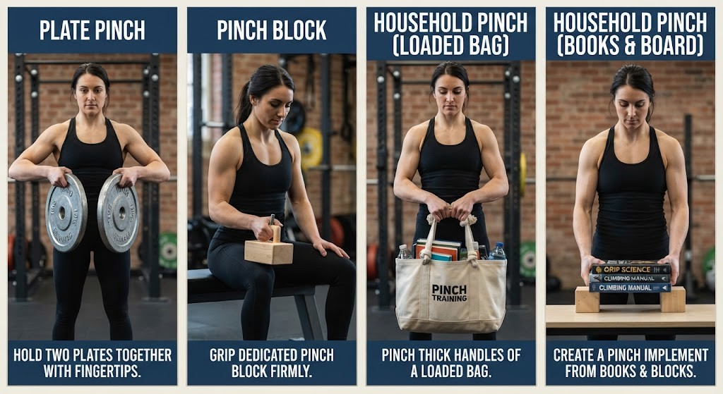 Compare pinch grip equipment for hand strength training