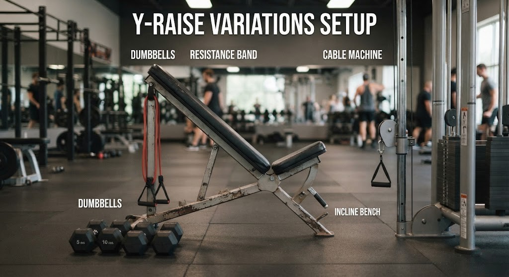 Choose Y-raise equipment for shoulder and upper-back training