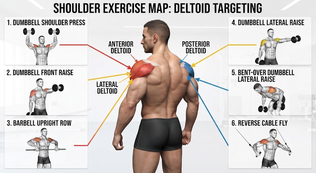 Match shoulder exercises to each deltoid head