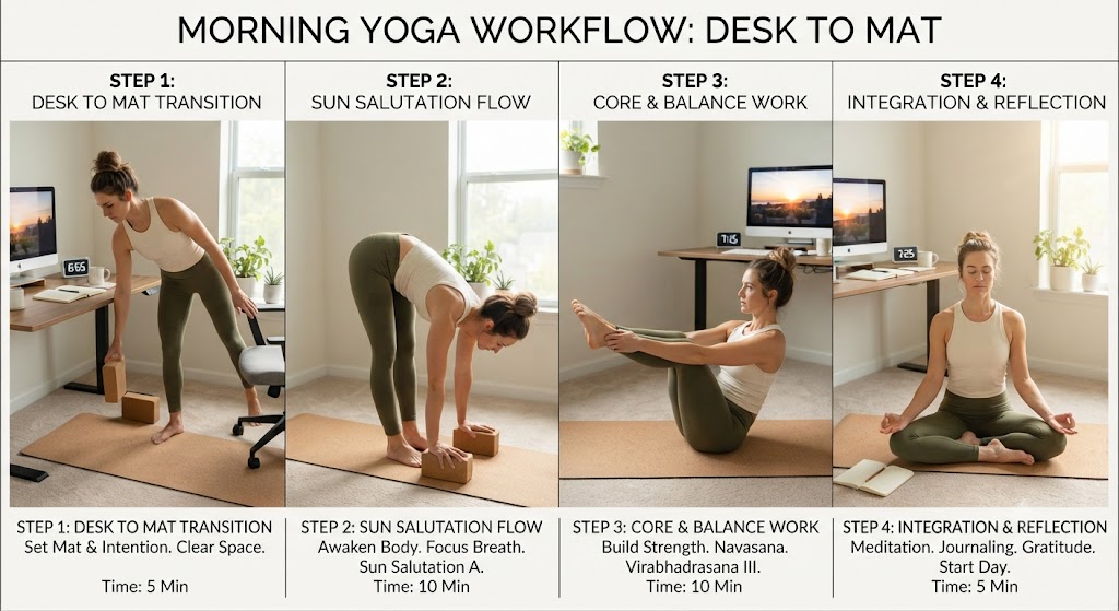 Practice morning yoga for mental clarity before work