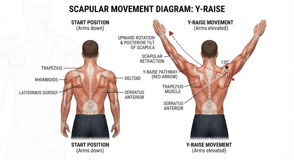 Understand Y-raise scapular movement for shoulder stability