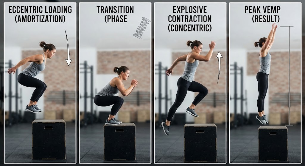 Explain the stretch-shortening cycle in plyometric training