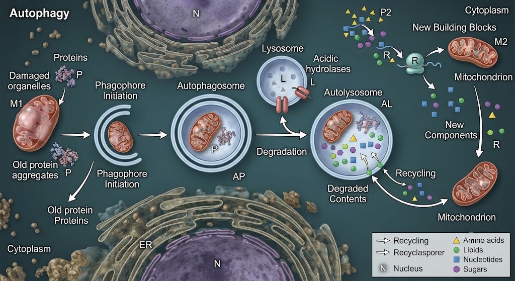 Understand spermidine autophagy mechanism inside healthy cells