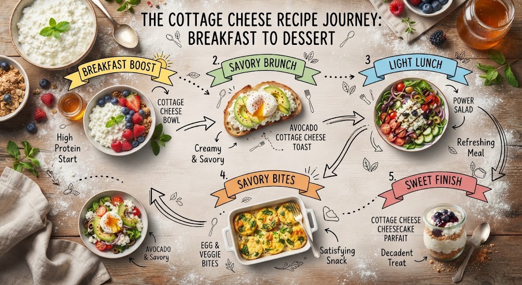 Explore cottage cheese protein recipes from breakfast to dessert