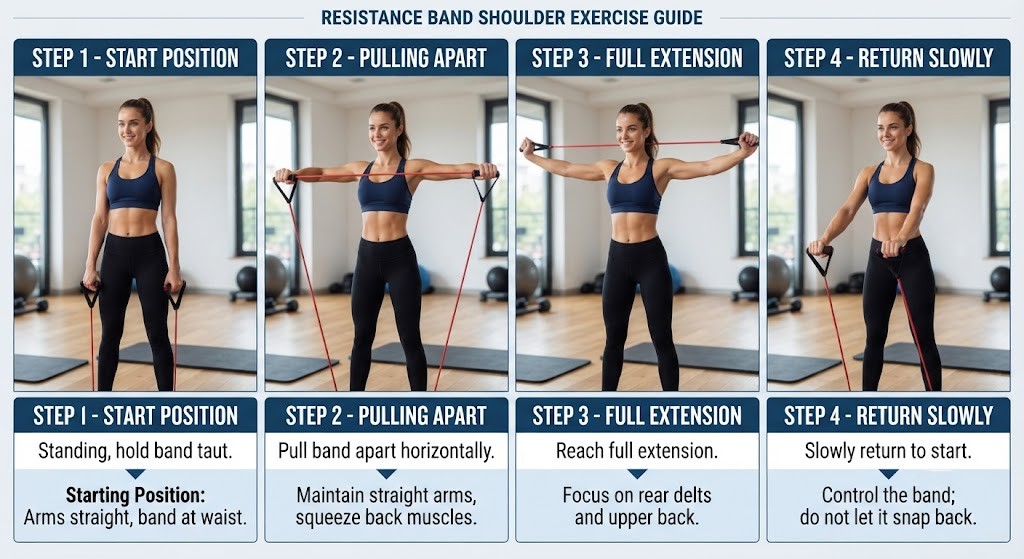 Perform resistance band exercises for connective tissue strength  
