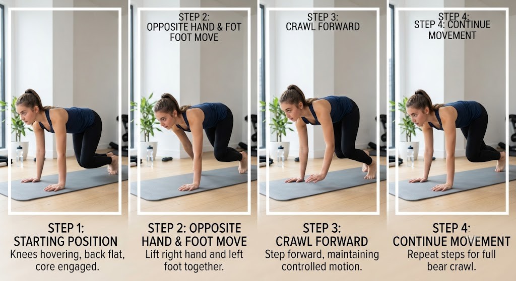 Perform animal movement workout at home