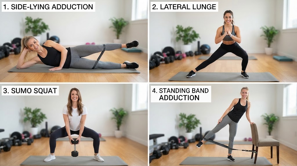 Perform adductor exercises at home for inner-thigh strength