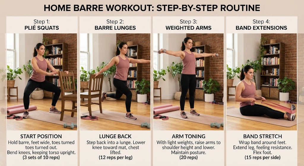 Set up barre sculpt workout equipment at home