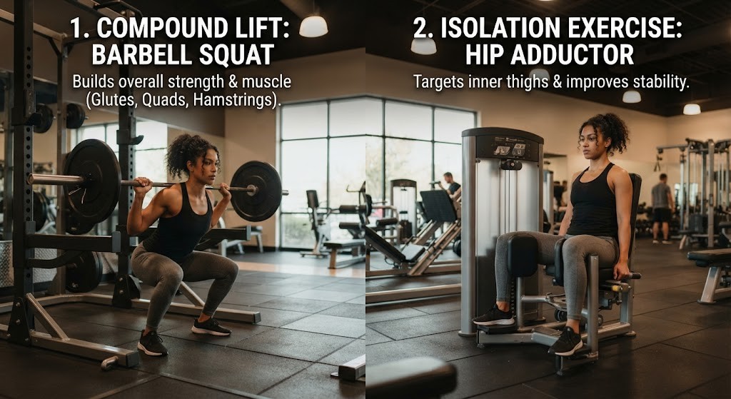 Organize leg day adductor exercises for balanced lower-body training