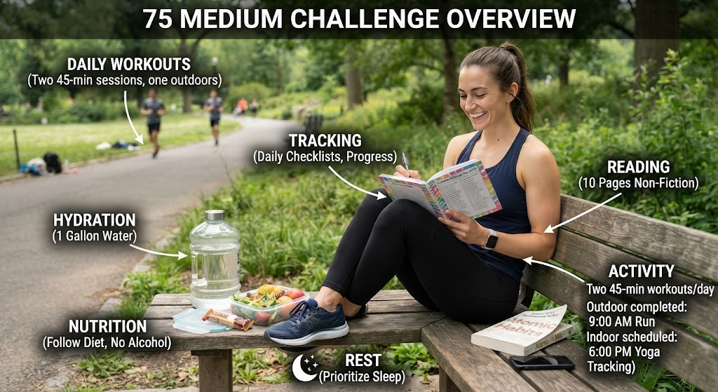 Follow the 75 Medium Challenge daily habits