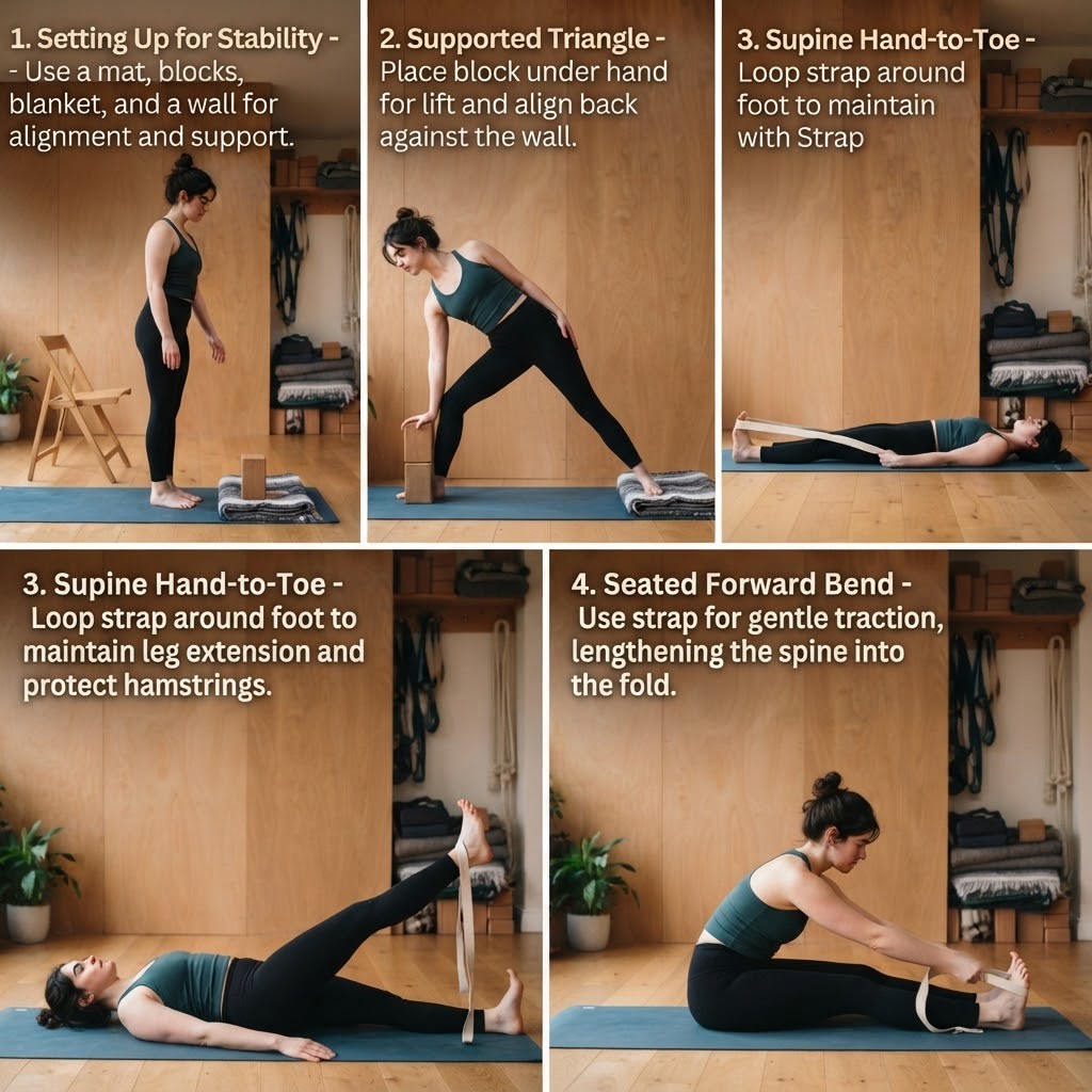 Set up Iyengar Yoga props for beginners