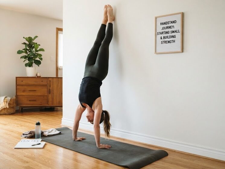 Set up a beginner home handstand training space