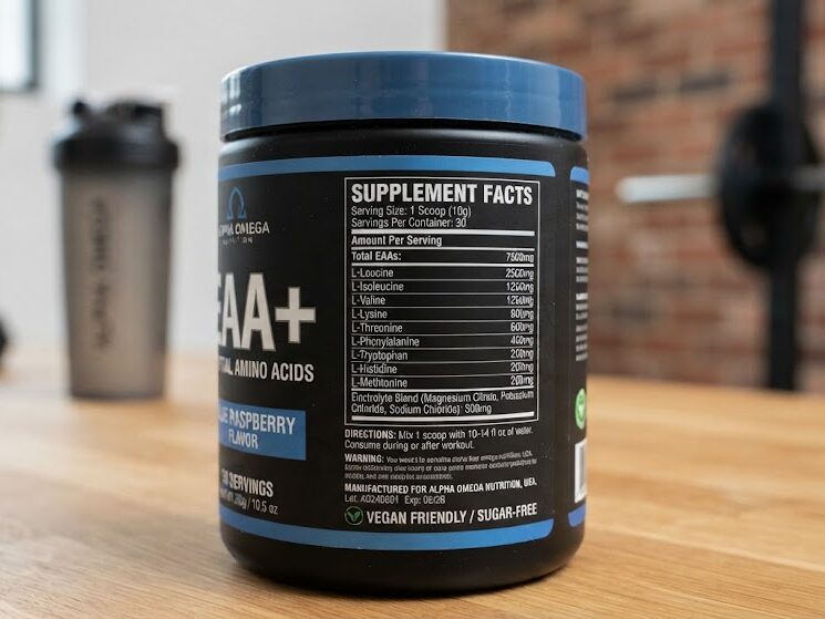 Check EAA supplement ingredients and serving size