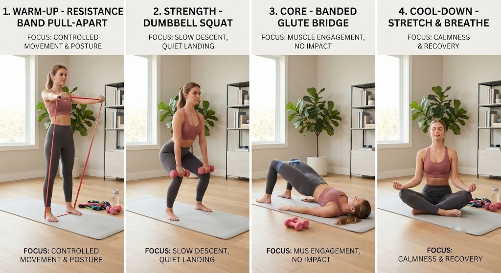 Choose quiet equipment for a home workout