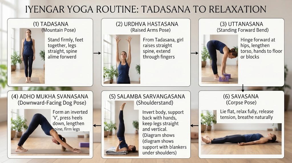 Follow a beginner Iyengar Yoga routine step by step