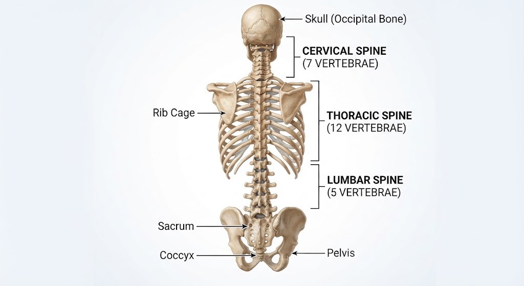 Identify thoracic spine rotation anatomy for upper back mobility