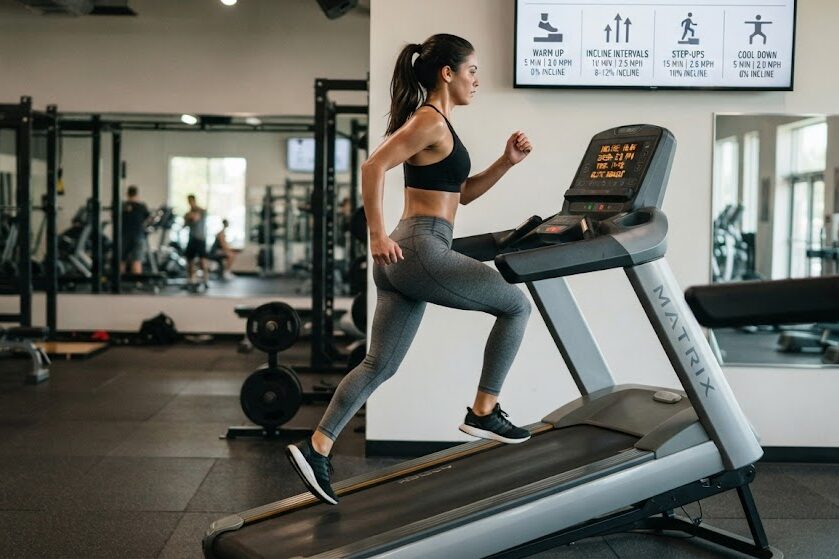 Use treadmill incline for a walking glute workout