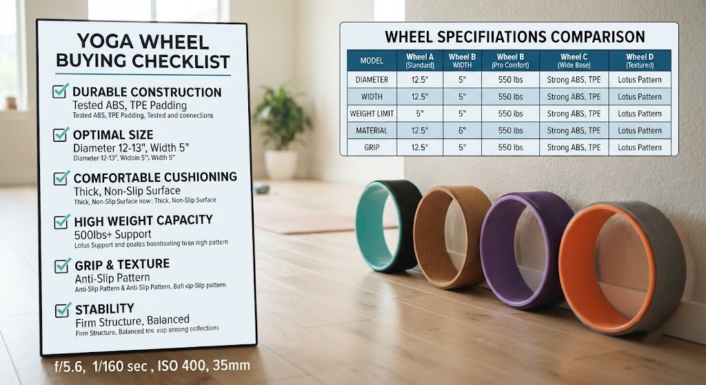 Compare yoga wheel features before buying