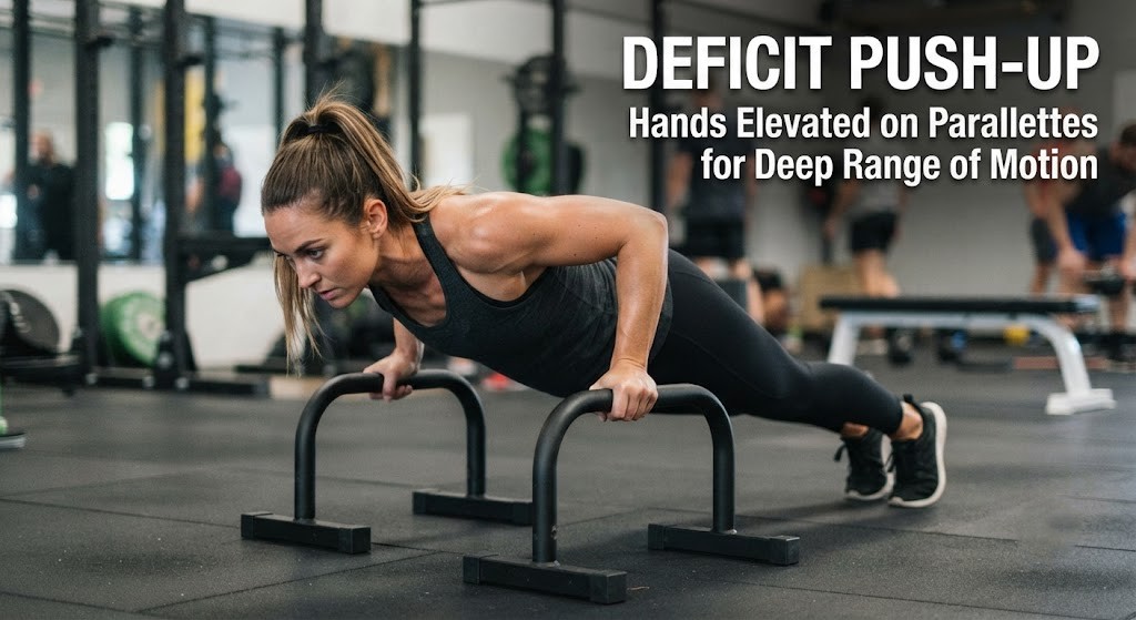 Perform deficit push-up with elevated hand supports