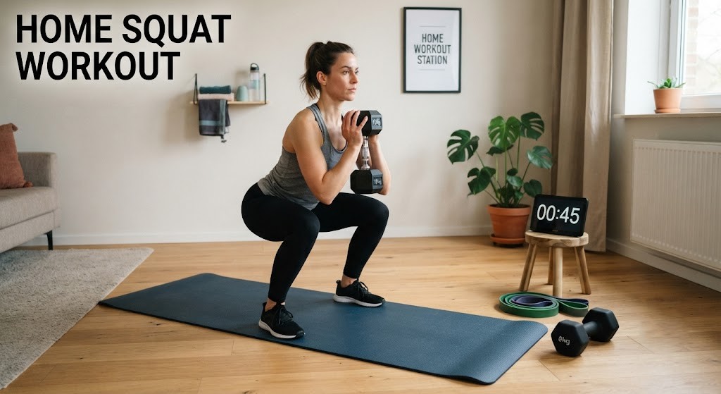Set up equipment for a 30 day squat challenge at home