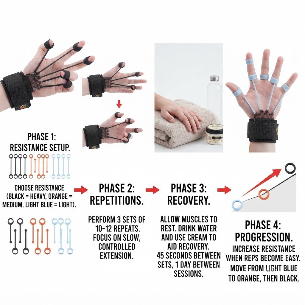 Progress finger strengthener training gradually