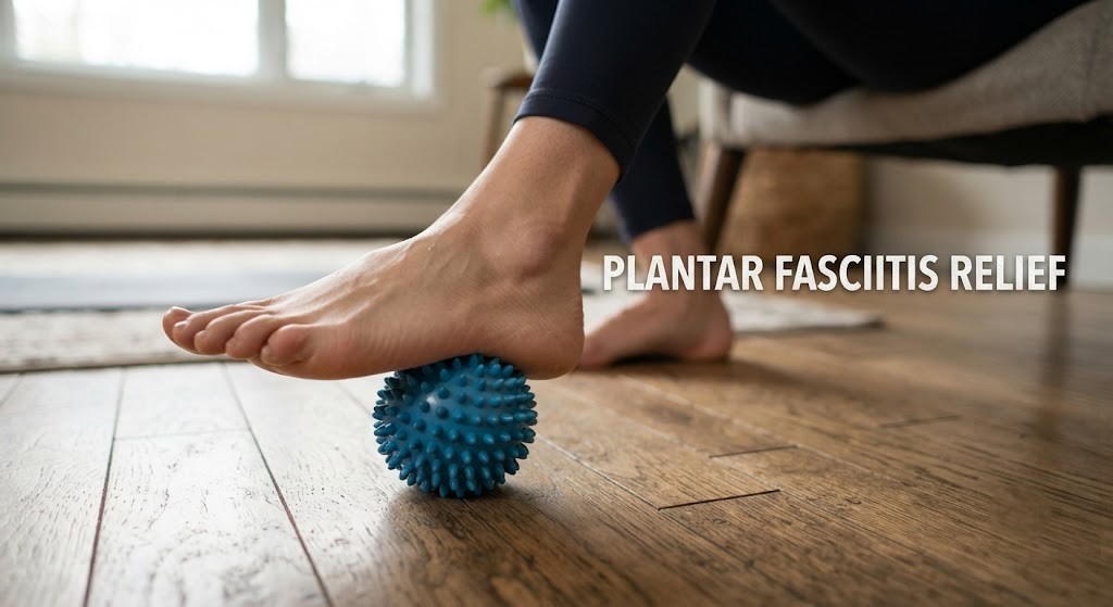 spiky foot massage ball for plantar fasciitis relief
