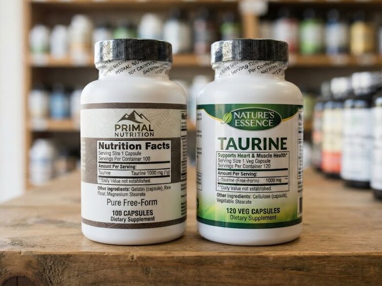 Compare taurine supplement serving sizes for exercise