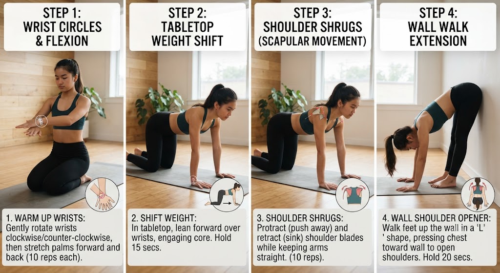 Prepare wrists and shoulders for handstand training