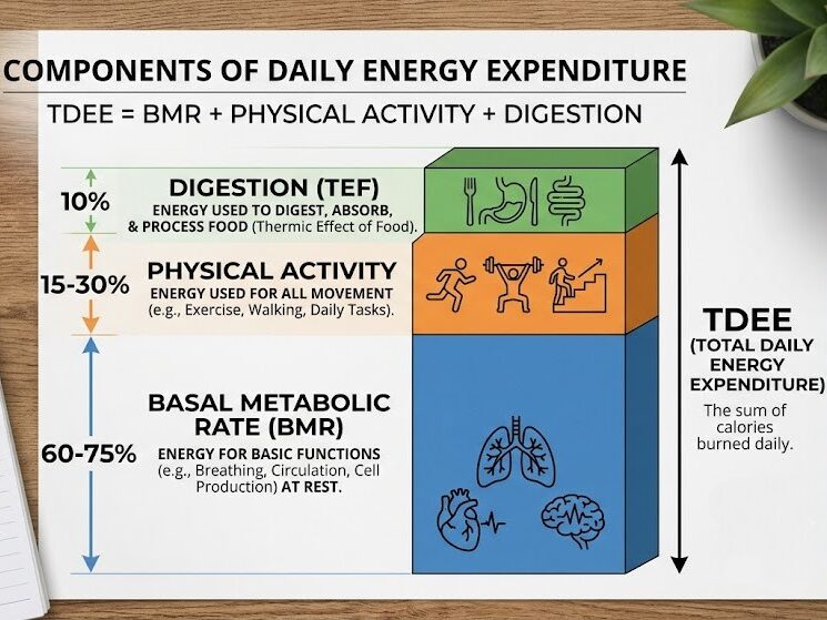 Compare BMR and TDEE to understand total daily calorie requirements