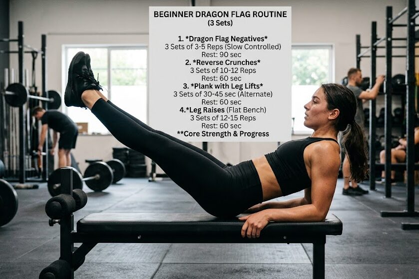 Follow a dragon flag workout routine for core strength
