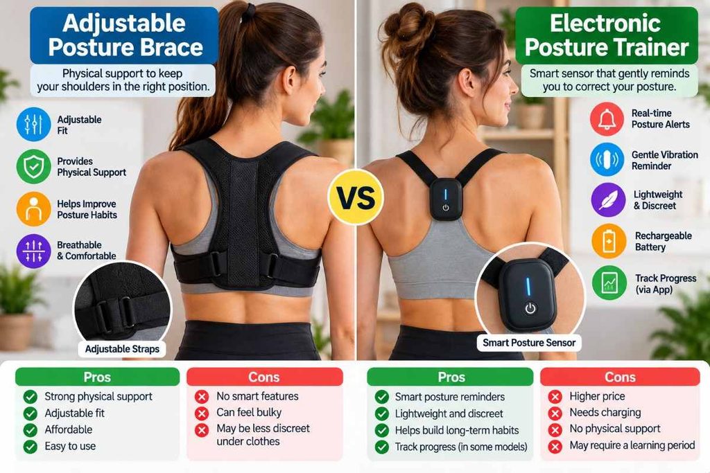 Comparison of an adjustable posture brace and an electronic posture trainer