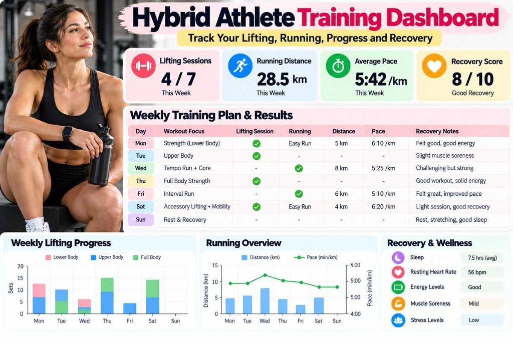 Track hybrid athlete training progress with a weekly workout dashboard
