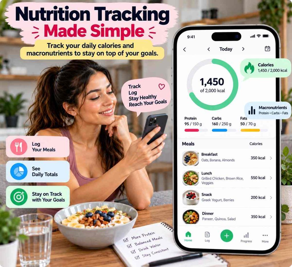Track daily calories and macronutrients using a nutrition app