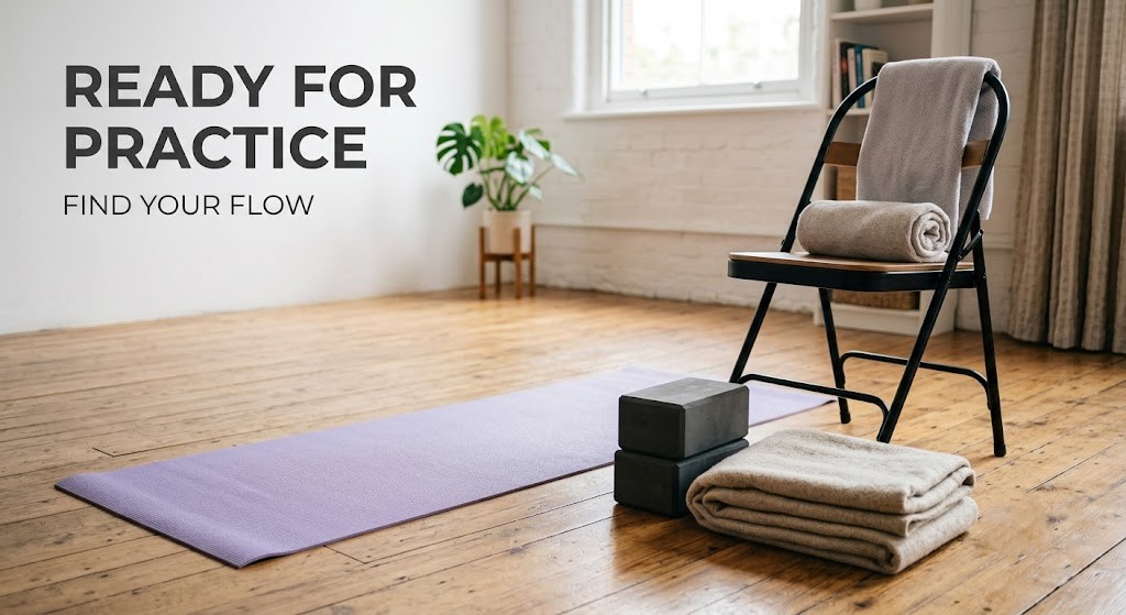 Use yoga props for comfortable ankle mobility exercises