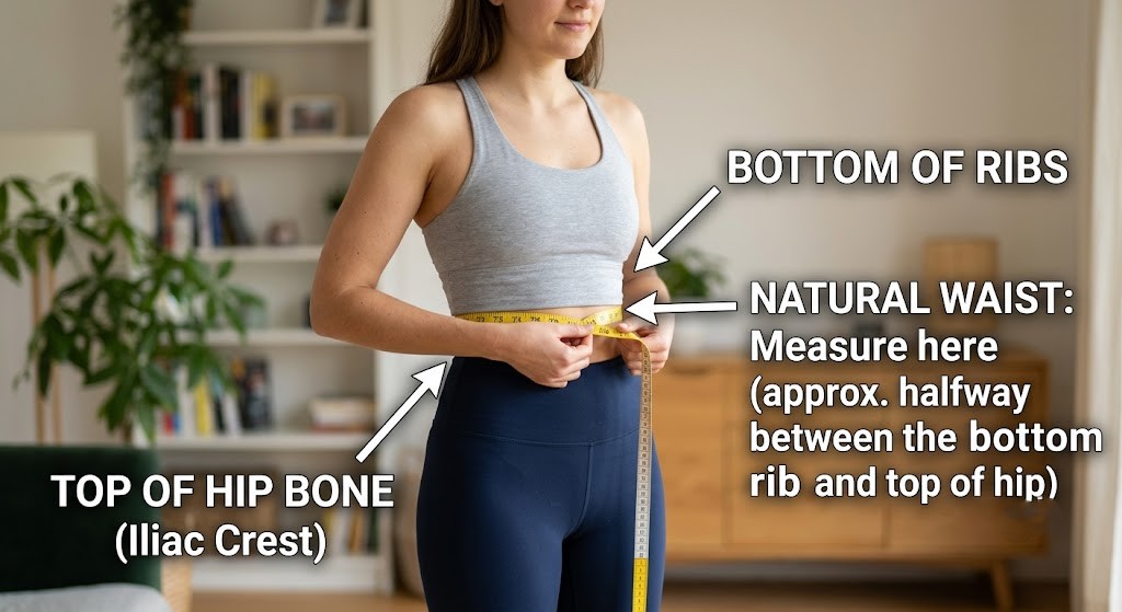 Measure waist circumference correctly for a waist-to-height ratio calculation