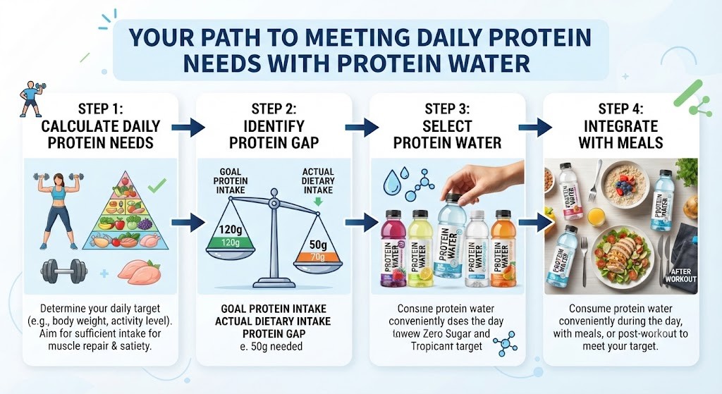 Plan protein water intake around daily protein needs