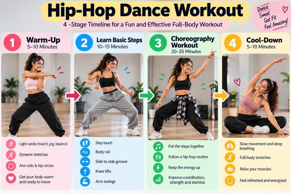 Follow a 15-minute hip-hop dance workout at home