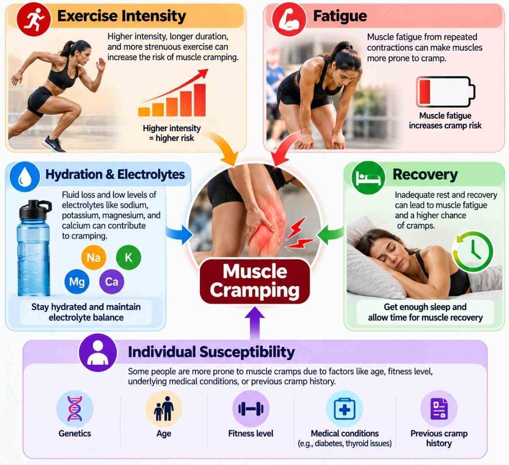 Understand the causes of muscle cramping during exercise