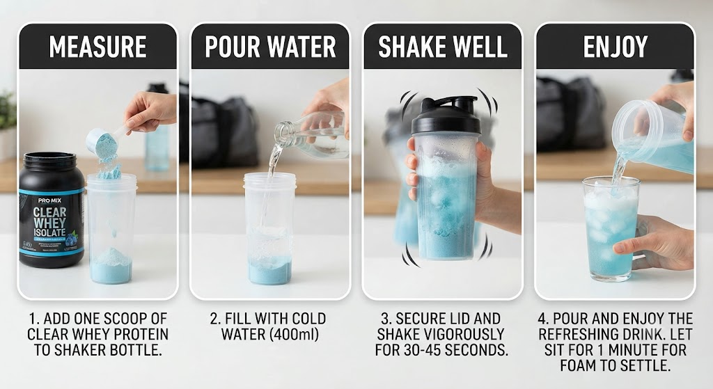 Mix clear whey protein water at home