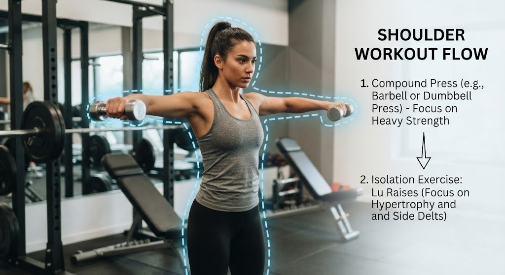 Add Lu raise exercise to a shoulder workout