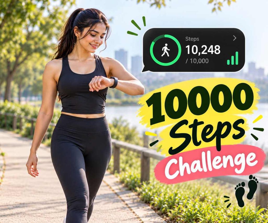Person tracking daily progress during the 10000 Steps Challenge