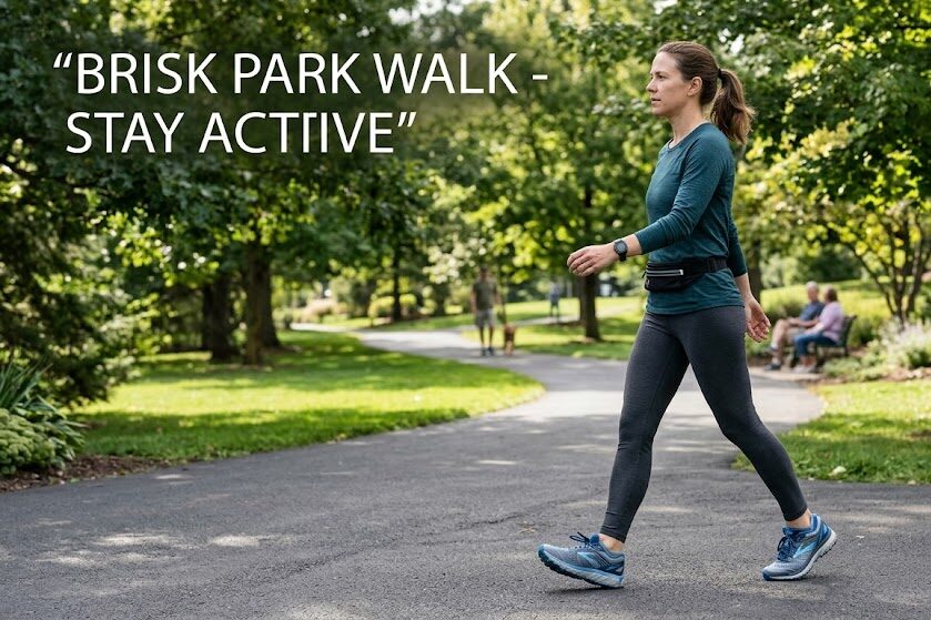 Brisk outdoor walking as part of a daily 10000 Steps Challenge